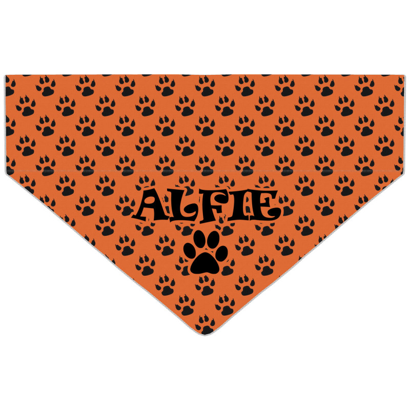 Personalised Orange Paw Print Dog Bandana