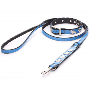 Blue Westie Halsband & Lead...