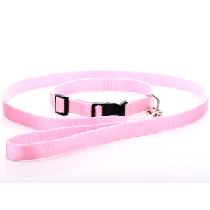 Roze Nylon Halsband & Lead Set