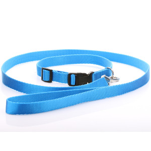 Blauw Nylon Halsband & Lead...