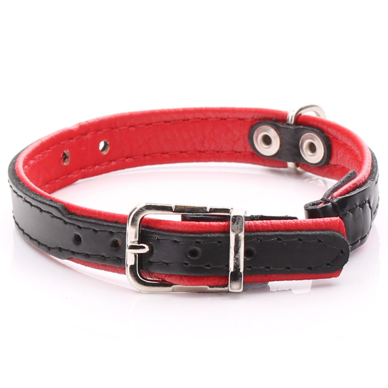 Personalised Black Leather Cat Collar