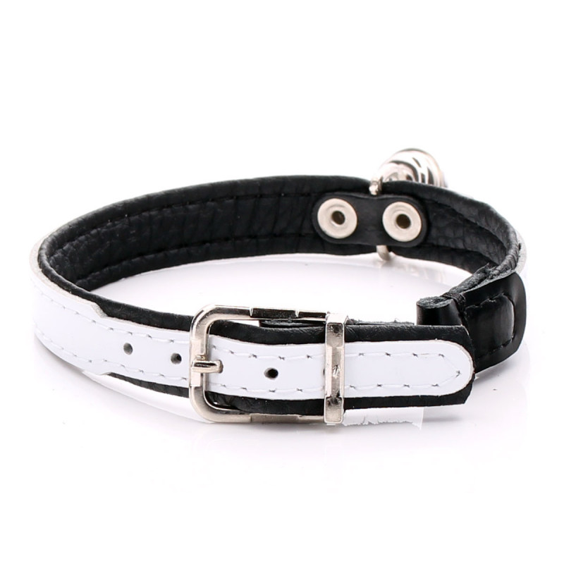 Personalised White Leather Cat Collar