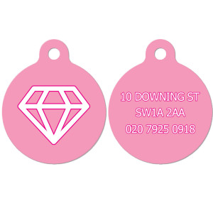 Pink Dog Tag with Diamond
