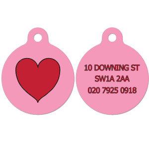 Pink Dog Tag with Heart