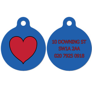 Blue Dog Tag with Heart