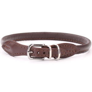 Brown Rolled Leather Dog...