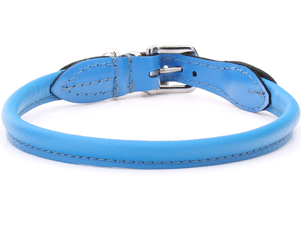 Rolled Leather Dog Collar for shaggy dogs