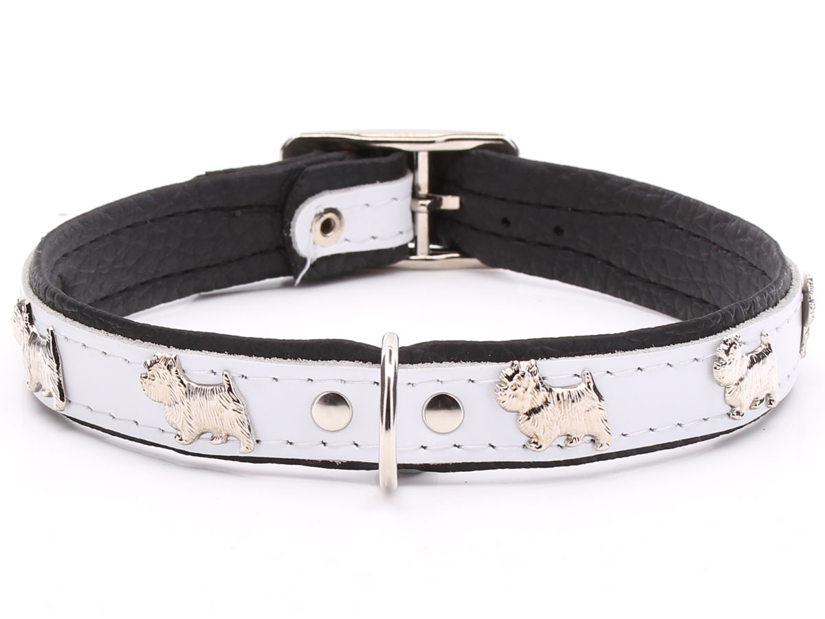 White Leather West Highland White Terrier Collars
