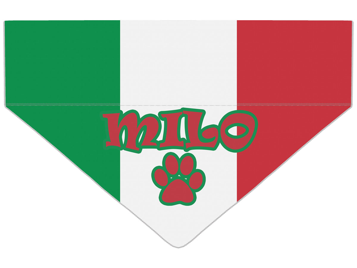 Personalised Italian Flag Dog Bandana