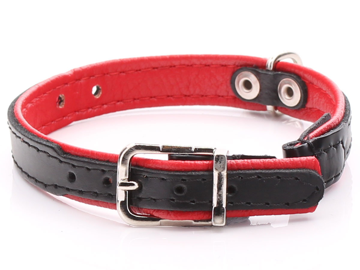 Personalised Black Leather Cat Collar